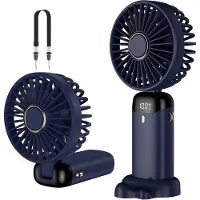 OEM Handventilator, mini USB oplaadbare, 5 snelheden, met voet, 4200mAh batterij, opvouwbare, voor kantoor en buitengebruik