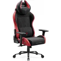 Diablo Chairs Diablo X-Horn 2.0 Gaming Stuhl Bürostuhl Schreibtischstuhl Ergonomisches Design aus Stoff Schwarz und Rot, Größe Normal