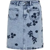 Kaffe Jeansrock "Damen Denimrock KAbabena", Damen, Gr. 40, blau (blau denim w, navy flower emb.), Obermaterial: 95% Baumwolle CO. 5% Polyester PES., Röcke Jeansrock