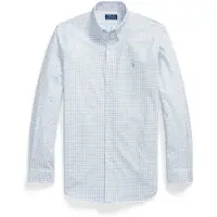 Ralph Lauren für Herren. 710B22585003 Blaues Custom-Fit-Hemd aus Stretch-Popeline (S), Lässig, Baumwolle, Langarm