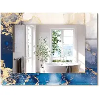 Wallfluent Abstrakte bildende Kunst – Rechteckiger Spiegel mit Druck 80x60 cm – Modern - Dekorativ für die Wand