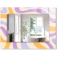 Wallfluent Abstrakte farbige Muster – Rechteckiger Spiegel mit Druck 80x60 cm – Modern - Dekorativ für die Wand
