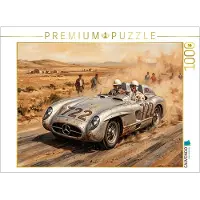 CALVENDO Puzzle Stirling Moss und Denis Jenkinson siegten im Mercedes-Benz 300 SLR bei der Mille Miglia 1955. | 1000 Teile Lege-Größe 64 × 48 cm Foto-Puzzle für glückliche Stunden
