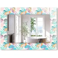 Wallfluent Bunte tropische Blätter – Rechteckiger Spiegel mit Druck 80x60 cm – Modern - Dekorativ für die Wand