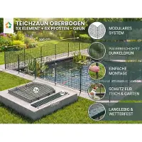 Prestige Home Living Outdoor Teichzaun Oberbogen Set - 5 Elemente inkl. Hammer & Handschuhe - Grün