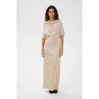 Soaked in luxury Midikleid "Damen Kleid SLClero", Damen, Gr. M, N-Gr, beige (oatmeal w schwarz dots), Obermaterial: 50% Viskose CV. 50% Viskose LENZING ECOVERO CV LenzEcov., Kleider Midikleid