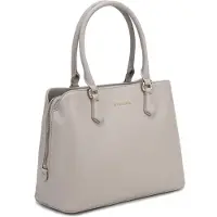 David jones Handtasche , 3 Fächer, doppelter Henkel, Polyurethan, Beige