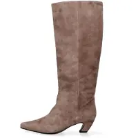 Marc Ellis Hoher Damenstiefel aus Wildleder zeitlose Eleganz Light Taupe 36