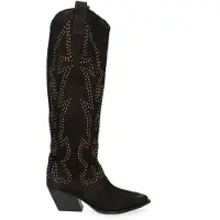 Marc Ellis Damen Stiefel Echtleder Schwarz mit Nieten Black B 36