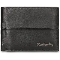 Pierre Cardin Herren Geldbörse, echtes Leder, schwarz, kompakt, 12x9 cm