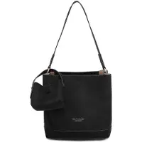 Diana & Co Firenze Novara Elite Damen-Schultertasche aus veganem Kunstleder, Schwarz Black B UNICA 20x18x13 cm