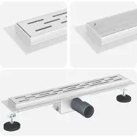 Syfax Duschabfluss mit Liniendesign Silber 60 cm Edelstahl 304