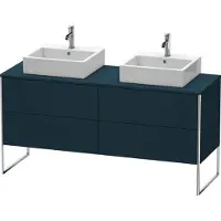 Duravit XSquare Konsolenwaschtischunterbau freistehend, für zwei Becken, 4 Auszüge, 1600x778x548mm, XS4927B9898, Farbe: Nachtblau Seidenmatt Lack