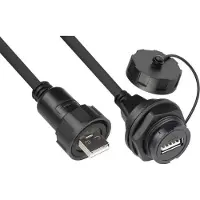 Alcasa IC04-U203, 1 m, USB A, USB A, USB 2.0, Schwarz