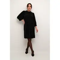 Kaffe Midikleid "Kleid KAcaca", Damen, Gr. XS, N-Gr, schwarz (schwarz deep cc.), Obermaterial: 100% Polyester PES., Kleider Midikleid