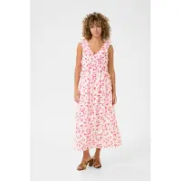 Cream Midikleid "Damen Kleid CRGiselle", Damen, Gr. 40, N-Gr, pink (pink rot flower), Obermaterial: 75% Viskose CV. 25% Polyamid PA., Kleider Midikleid