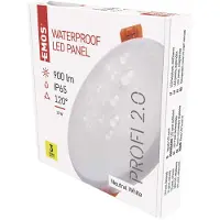 Emos LED Panel Einbauleuchte 10W, extra-flacher 900 lm runder Einbaustrahler, Neutralweiß 4000K, wasserdicht, weiß, rahmenlos, ZV1132
