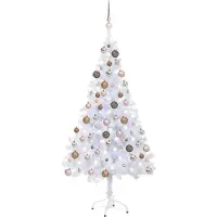 The Living Store Künstlicher Weihnachtsbaum Beleuchtung Kugeln 150cm 380 Zweige
