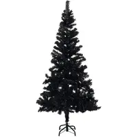 Syfax Künstlicher Weihnachtsbaum Beleuchtung & Kugeln Schwarz 150 cm