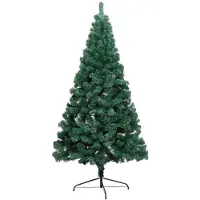 Syfax Künstlicher Halb-Weihnachtsbaum Beleuchtung Kugeln Grün 120 cm