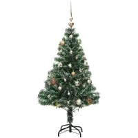 Syfax Künstlicher Weihnachtsbaum mit Schnee & Kugeln 150 LEDs 120 cm