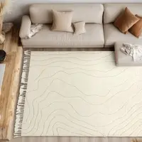 Schöner Wohnen Wollteppich "Liora", creme, B:120cm H:20mm L:170cm, Wolle, SCHÖNER WOHNEN-KOLLEKTION, Teppiche, Wollteppich, reine Wolle, Linien, mit Fransen, Ton in Ton, Wohnzimmer