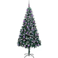 vidaXL Künstlicher Weihnachtsbaum mit 300 LEDs mit Ständer Grün 210 cm