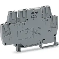 Wago 859-737 Optokopplermodul,Eingangsnennspannung DC 24 V,Ausgangsspannungsbereich DC 3 ... 30 V,grau 859737