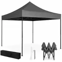 Northio Automatisches 3x3m Garten-Eventzelt, Stahlrahmen, Grau