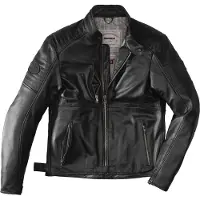 Spidi Clubber Motorrad Lederjacke, schwarz/schwarz, 52