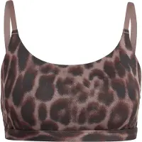 Adidas Sport-BH PERFORMANCE "OPTIME ESSENTIALS WORKOUT LEOPARD BH, LEICHT STÜTZEND", Damen, Gr. XS, N-Gr, braun (earth strata, schwarz), Obermaterial: 85% Polyester, 15% Elasthan, BHs Sport-BH