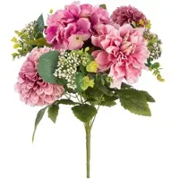 Gilde Kunstblume "Kunstblumenstrauß Posy", flieder, mehrfarbig, B:20cm H:42cm L:20cm T:20cm Ø:20cm, ABS-Kunststoff, Kunstpflanzen, Kunstblume, ein Mix aus 3 Blumenarten