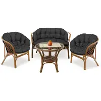 AIO Factory Gartenmöbelset 2x122x40cm + 190x40cm für Stuhl, Sofa, Schaukel, Rattanmöbel, wasserfest schwarz