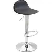 CLP Barhocker Lana V2 Mit Metallgestell Und Kunstlederbezug I Höhenverstellbarer Ergonomischer Barstuhl Mit Fußstütze Und Drehbarer Sitzfläche, Farbe: schwarz, Gestellfarbe: chrom
