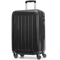 Hauptstadtkoffer - Alex - Hartschalen-Koffer mit Erweiterung Reisekoffer Hardcase Check-In Luggage 15-20 kg, expandable Trolley glossy 65 cm, 74 L,Schwarz