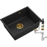 Granitan - Granitspüle - Spülbecken 54x40 cm - 6 Farben zur Wahl - mit Siphon - MANADO