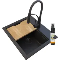 Granitan - Granitspüle - Spülbecken 49x34 cm - Marineblau - mit Siphon - FOXAL