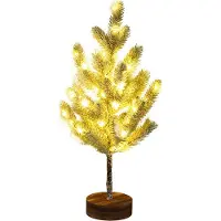 Rosikey 50CM Led Bonsai Tannenbaum Lichterbaum, Mini Künstlich Weihnachtsbaum Mit Beleuchtung Nachtlicht Dekoleuchten Für Weihnachten Party Innen Deko