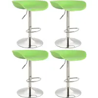 CLP 4er Set Barhocker Anaheim Kunststoff I Thekenhocker Mit Trompetenfuß I Barstühle Mit Fußstütze I Thekenstühle, Farbe: grün, Gestellfarbe: chrom