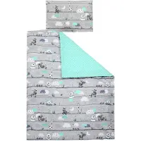 TupTam Kinder Bettwäsche Gemustert 2-Teilig Wendebettwäsche, Farbe: Bärchen Mint, Größe: 135x100 cm