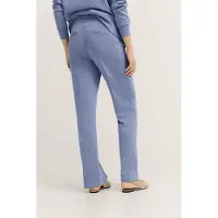 Bugatti Stoffhose , Damen, Gr. L, Normalgrößen, blau (360, blau), 65% Modal, 30% Polyester, 5% Elasthan, unifarben, normal, Hosen Stoffhose, mit elastischem Bund