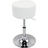 OEM Ergonomische Barhocker - Met rugleuning - In hoogte verstelbaar - Wit - 52-67cm Zithoogte - Keukenbarhocker