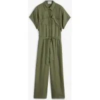 Bonprix Jumpsuit , Damen, Gr. 36, N-Gr, grün (oliv), Obermaterial: 100% Lyocell (TENCEL), bequem, Overalls Jumpsuit, aus Lyocell, mit Hemdblusenkragen