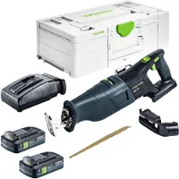 Festool RSC 18 EB-Basic Akku Säbelsäge 18 V Brushless + 2x Akku 4,0 Ah + Ladegerät + Systainer