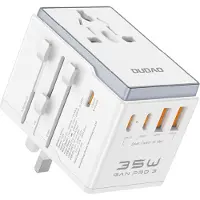 Dudao Reiseadapter 35 W EU/UK/AUS/US/JP, 3x USB-C, 2x USB-A - Weiß