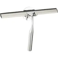 Wenko Duschabzieher Terni Plus, mit Turbo-Loc Wandbefestigung, Eleganter Badezimmerwischer mit glänzendem Finish, Wischbreite: 24,5 cm