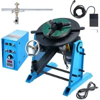 Sweiko Schweißdrehtisch 80 W Schweißpositionierer 1-12 U/min Manipulator 30 kg(Horizontal)/15 kg(vertikal) Drehtisch 0–90° Neigungswinkel KD200-Dreibackenfutter zum Schneiden, Schleifen, Montieren