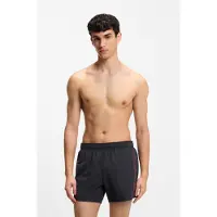 HUGO Badehose "TIKI", Herren, Gr. XL (54), N-Gr, schwarz (schwarz 001), Microfaser, Obermaterial: 100% Polyester, Badehosen Badehose, mit elastischem Bund