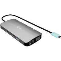 I-Tec USB-C Metal Nano 3x Display (DP, HDMI and VGA) Docking Station + Power Delivery 100 W, Kabelgebunden, USB 3.2 Gen 1 (3.1 Gen 1) Type-C, 100 W, 10,100,1000 Mbit/s, Silber, 5 Gbit/s
