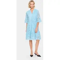Saint tropez Midikleid SAINT TROPEZ "Damen Kleid ZannaSZ", Damen, Gr. M, N-Gr, blau (airy blau), Obermaterial: 40% Baumwolle CO. 30% Polyamid PA. 30% Viskose CV., Kleider Midikleid